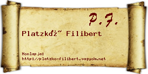 Platzkó Filibert névjegykártya